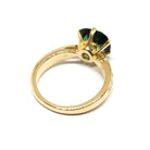 Bague tourmaline verte diamants or jaune 18 carats - Castafiore