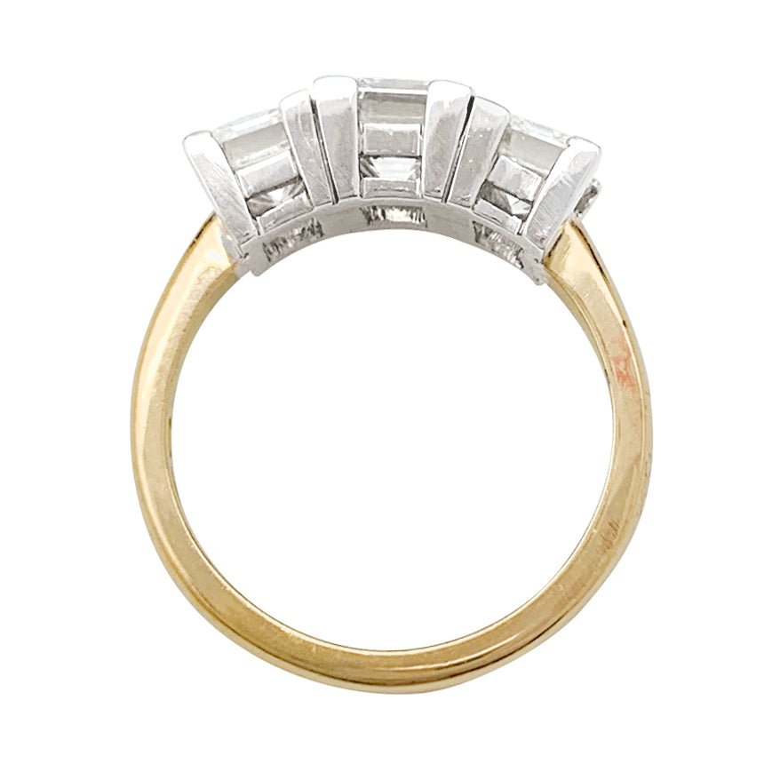 Bague trilogie diamants, or et platine - Castafiore