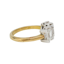 Bague trilogie diamants, or et platine - Castafiore