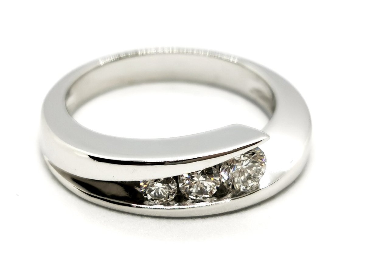 Bague Trilogie Or blanc Diamant - Castafiore
