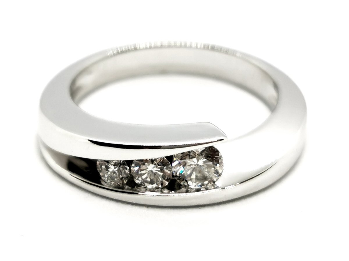 Bague Trilogie Or blanc Diamant - Castafiore