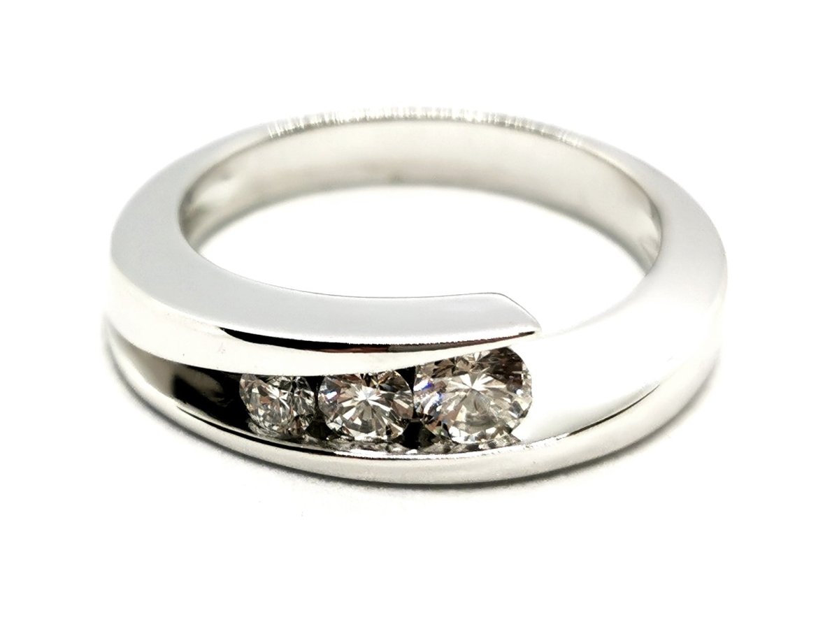 Bague Trilogie Or blanc Diamant - Castafiore