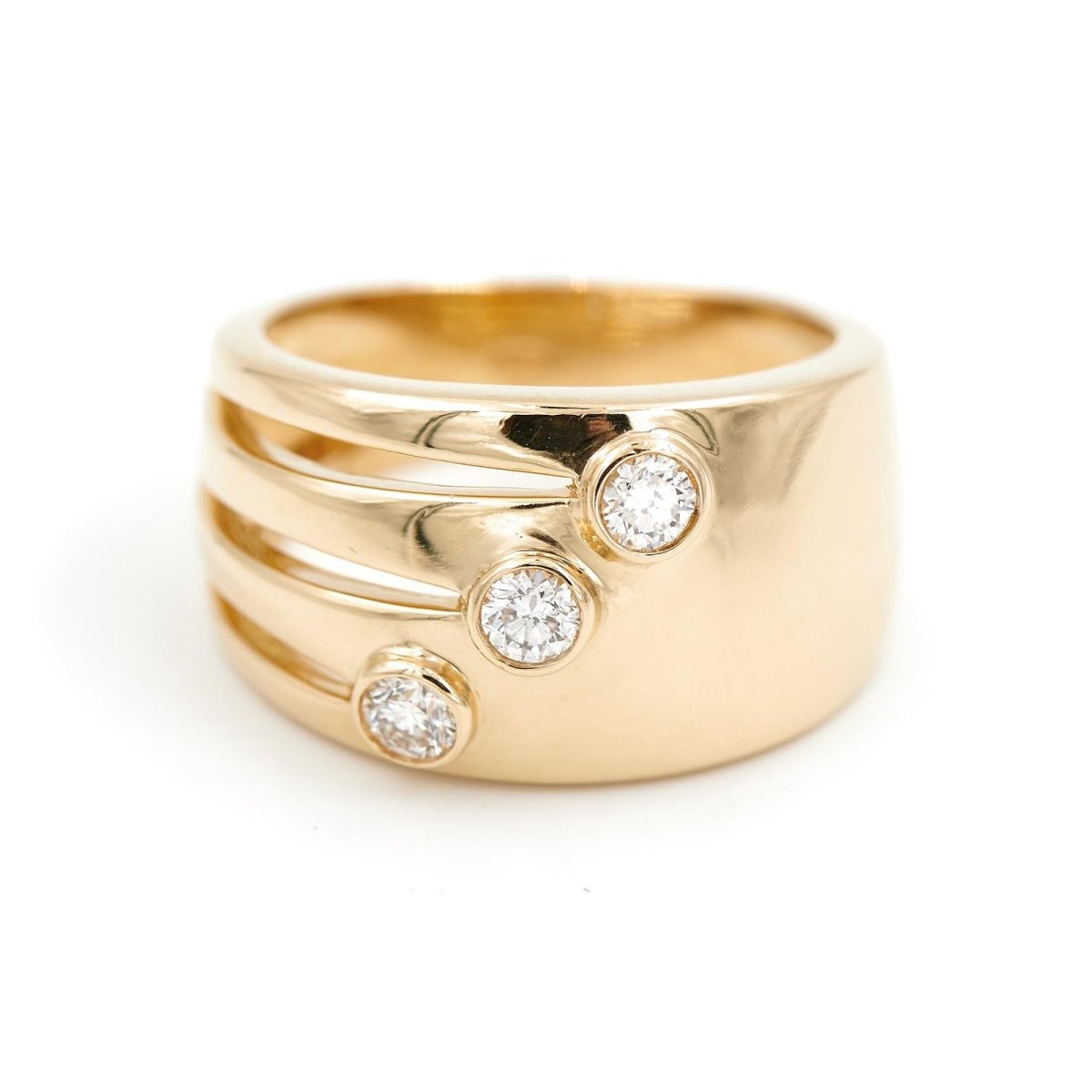 Bague Trilogie Or jaune Diamant - Castafiore
