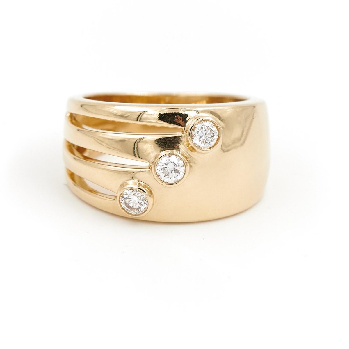 Bague Trilogie Or jaune Diamant - Castafiore