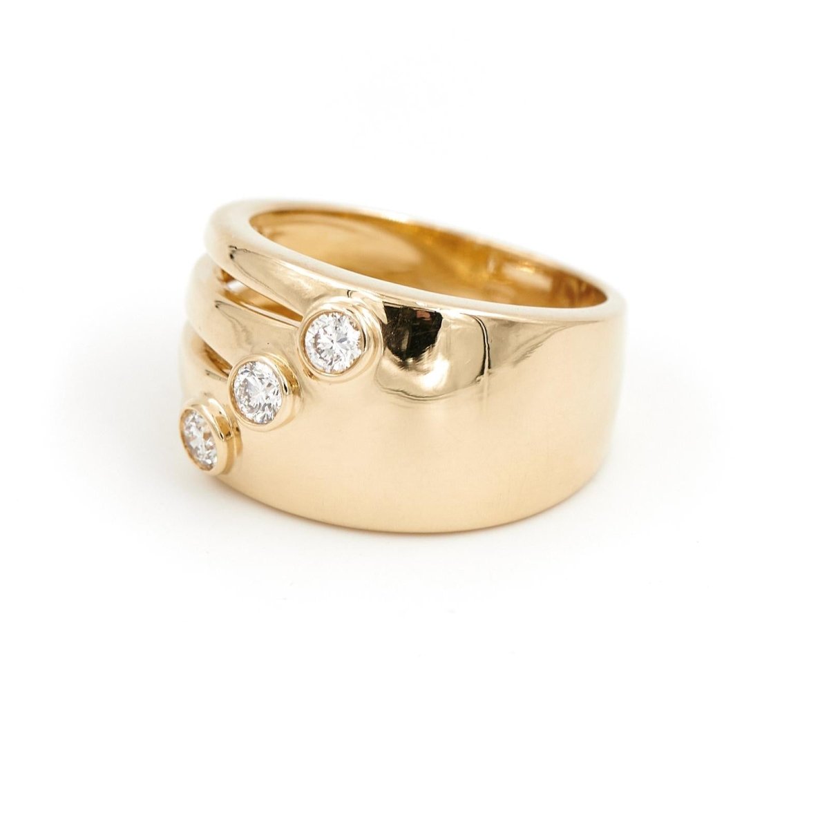 Bague Trilogie Or jaune Diamant - Castafiore