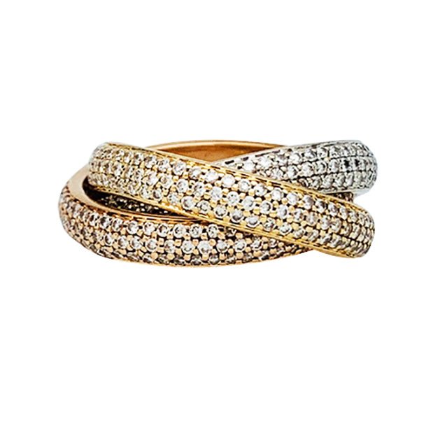 Bague "Trinity" CARTIER 3 ors, diamants - Castafiore