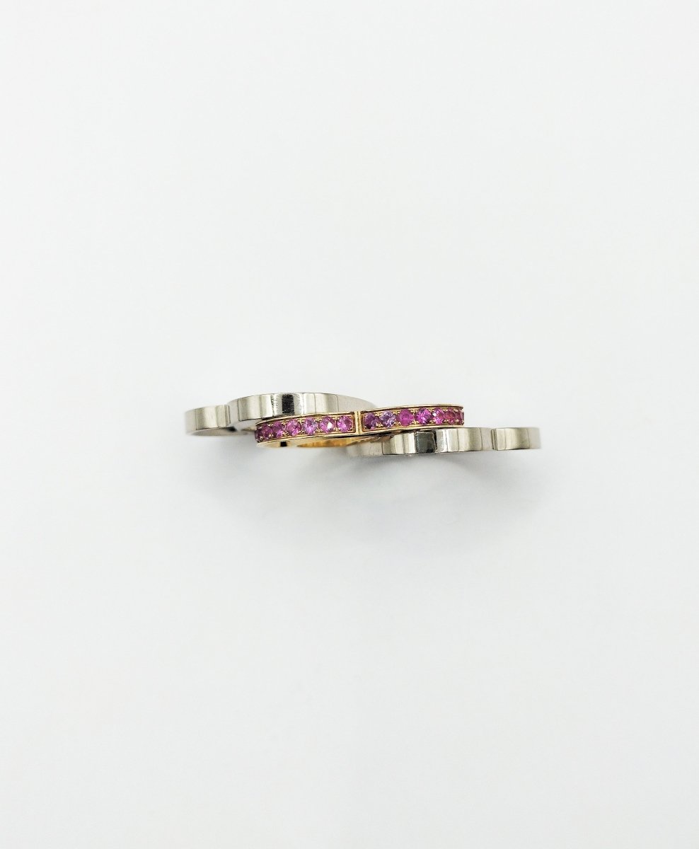Bague triple cœur en ors de couleurs - Castafiore