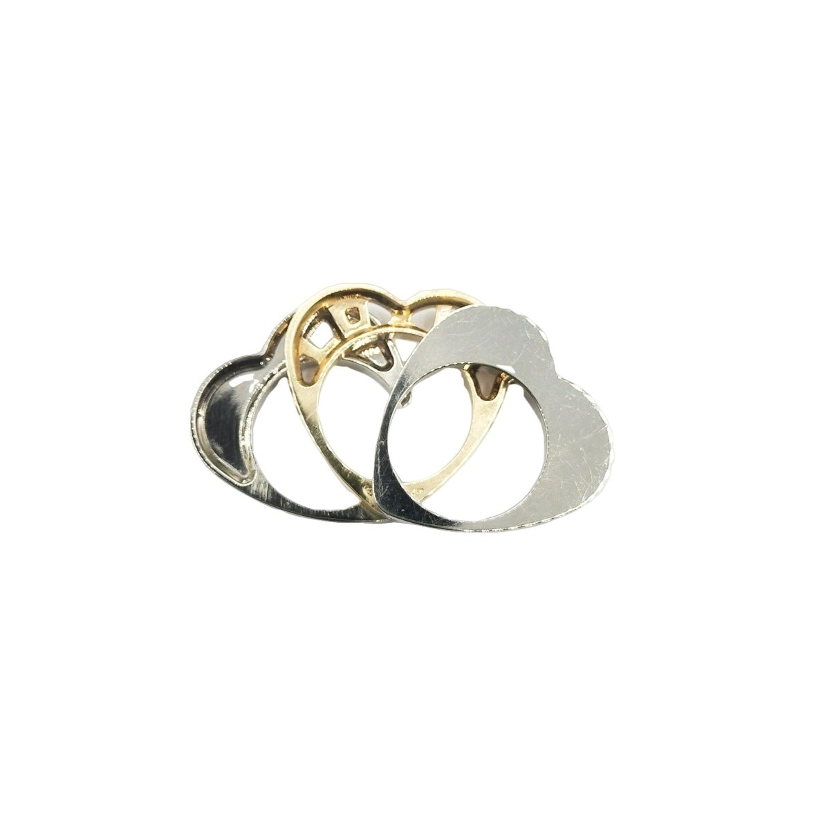 Bague triple cœur en ors de couleurs - Castafiore