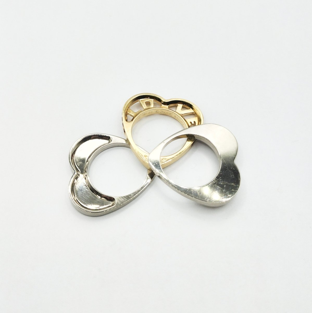 Bague triple cœur en ors de couleurs - Castafiore