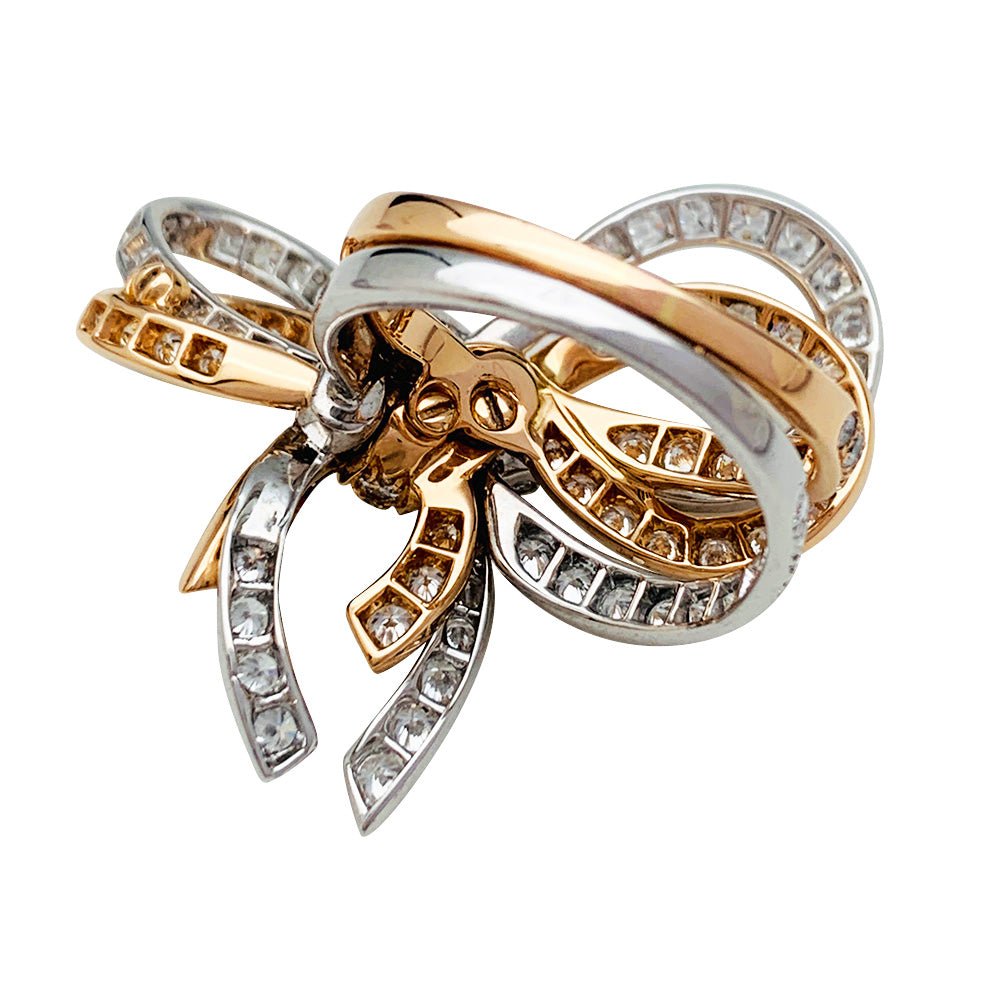 Bague VAN CLEEF & ARPELS, "Double Noeud", or blanc, or rose, diamants - Castafiore