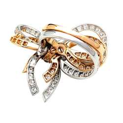 Bague VAN CLEEF & ARPELS, "Double Noeud", or blanc, or rose, diamants - Castafiore