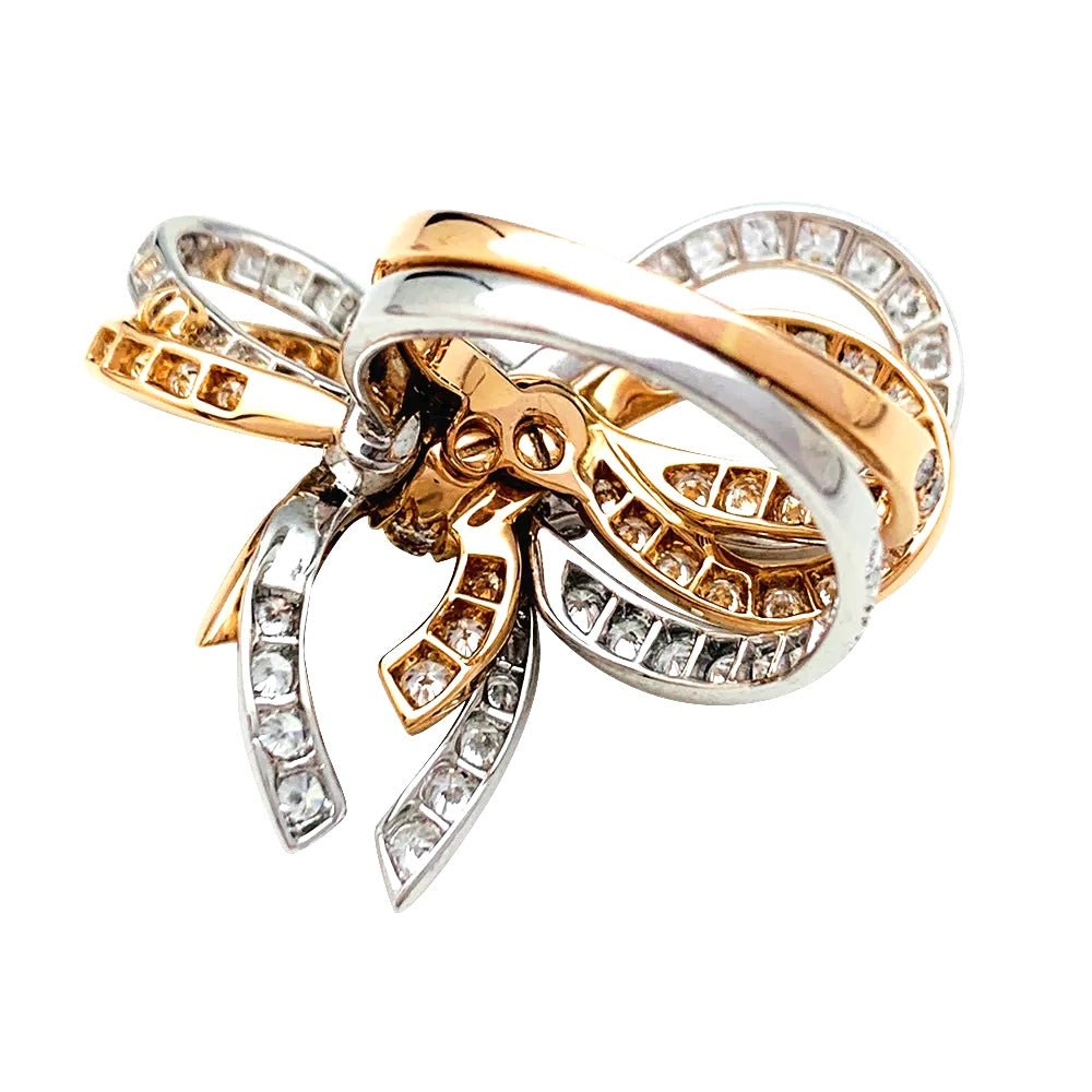 Bague VAN CLEEF & ARPELS, "Double Noeud", or blanc, or rose, diamants - Castafiore