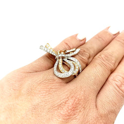 Bague VAN CLEEF & ARPELS, "Double Noeud", or blanc, or rose, diamants - Castafiore