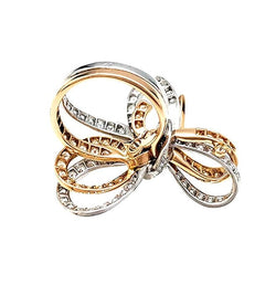Bague VAN CLEEF & ARPELS, "Double Noeud", or blanc, or rose, diamants - Castafiore