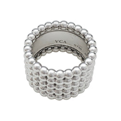 Bague VAN CLEEF & ARPELS "Perlée" en or blanc - Castafiore