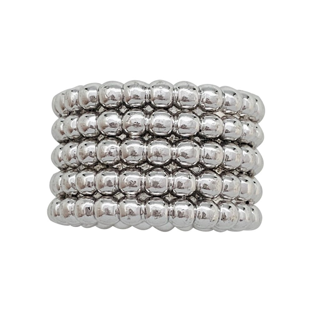 Bague VAN CLEEF & ARPELS "Perlée" en or blanc - Castafiore