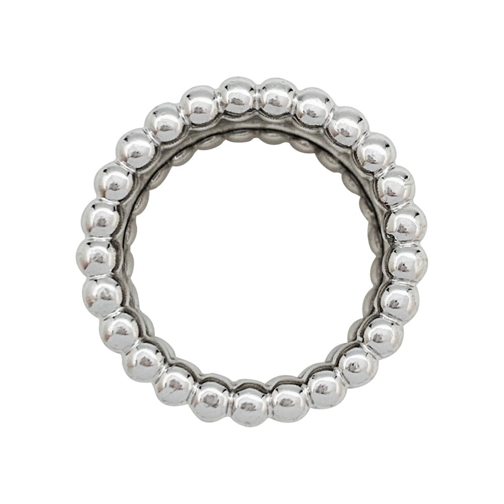 Bague VAN CLEEF & ARPELS "Perlée" en or blanc - Castafiore