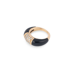 Bague VAN CLEEF & ARPELS "Philippine" en onyx, or jaune et diamants - Castafiore