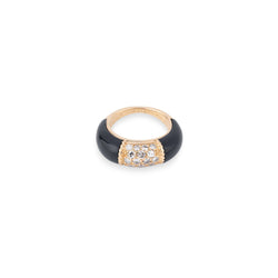 Bague VAN CLEEF & ARPELS "Philippine" en onyx, or jaune et diamants - Castafiore