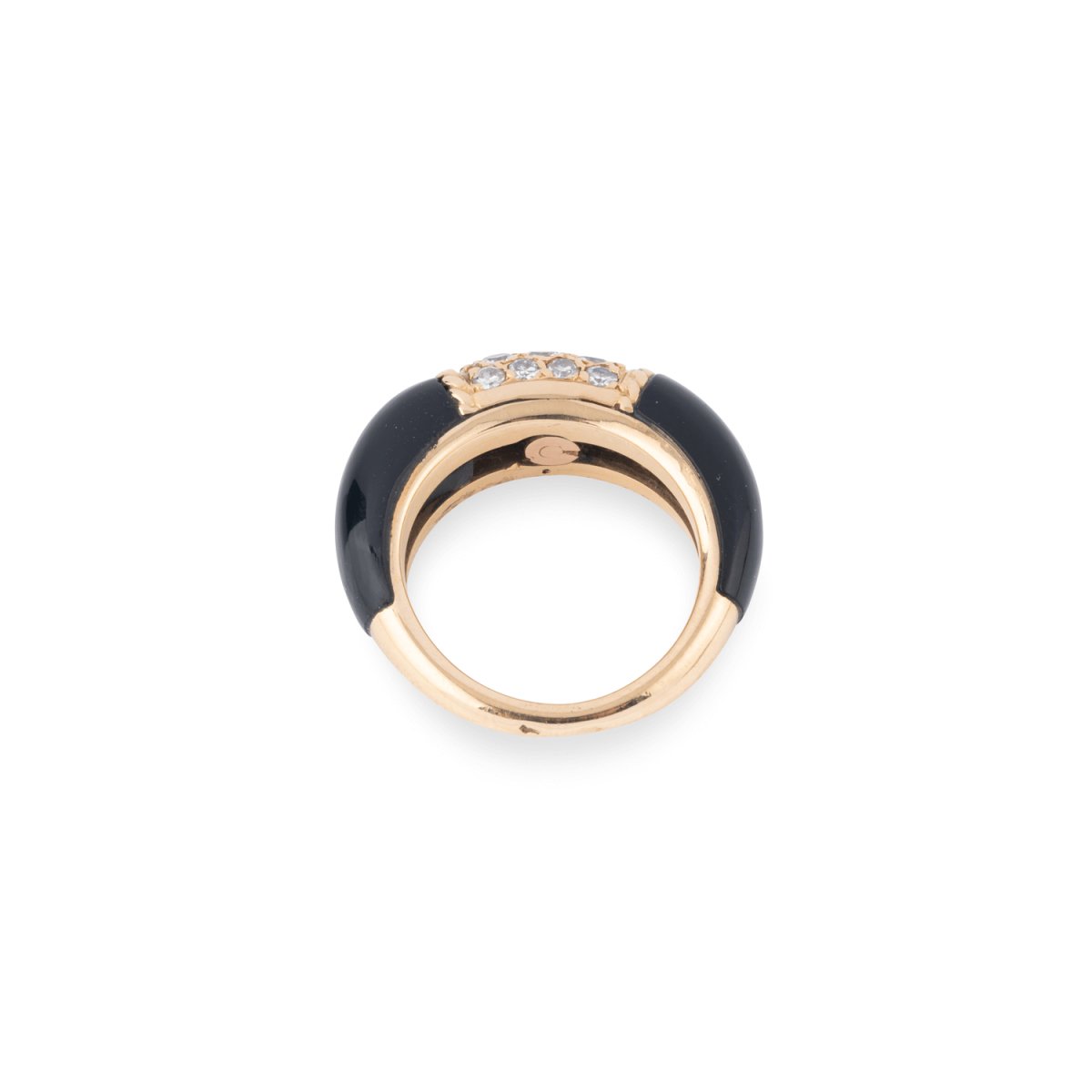 Bague VAN CLEEF & ARPELS "Philippine" en onyx, or jaune et diamants - Castafiore