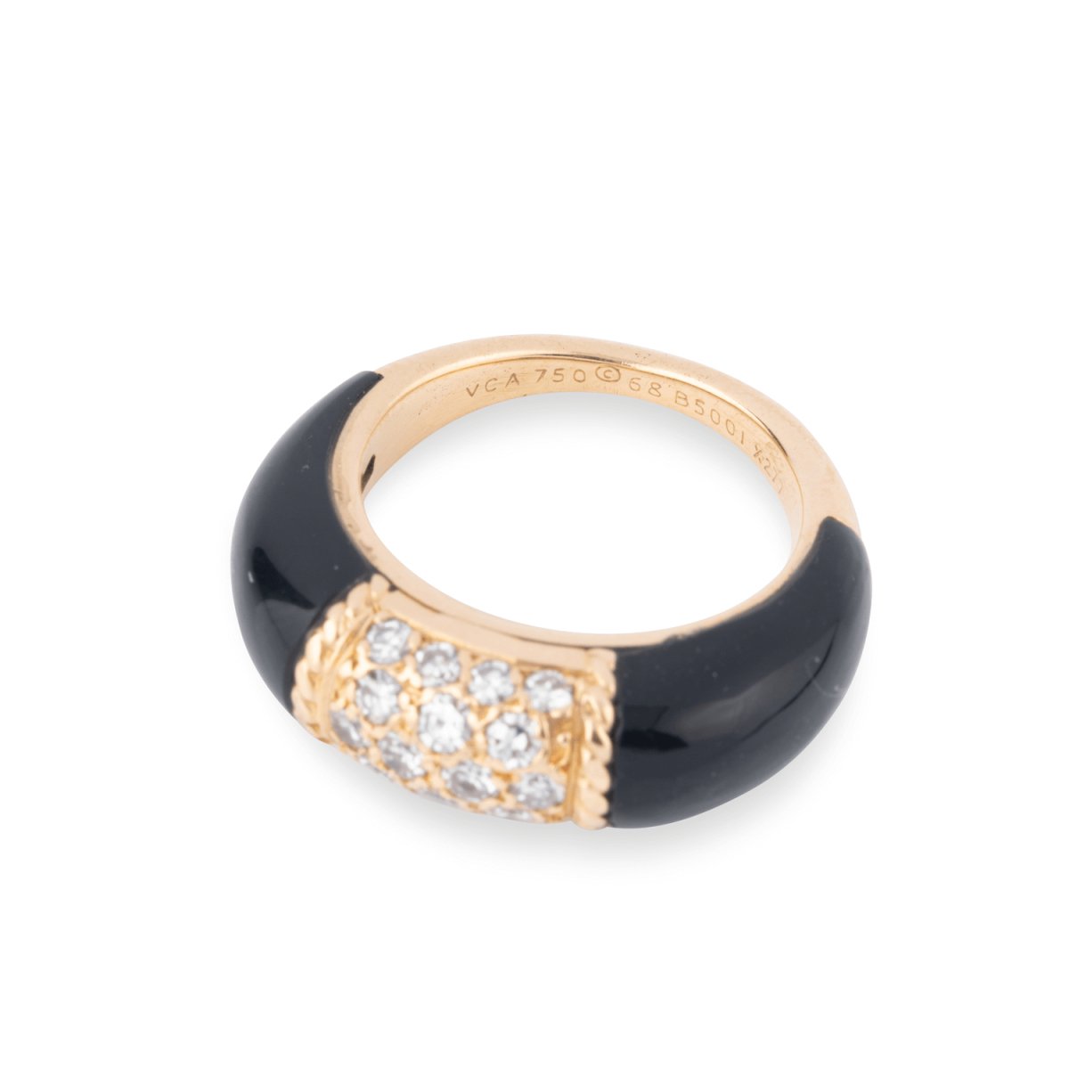 Bague VAN CLEEF & ARPELS "Philippine" en onyx, or jaune et diamants - Castafiore