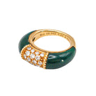 Bague VAN CLEEF & ARPELS "Philippine" en or jaune et chrysoprase et diamants - Castafiore