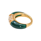 Bague VAN CLEEF & ARPELS "Philippine" en or jaune et chrysoprase et diamants - Castafiore