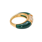 Bague VAN CLEEF & ARPELS "Philippine" en or jaune et chrysoprase et diamants - Castafiore