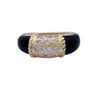 Bague VAN CLEEF & ARPELS "Philippine" en or jaune, onyx et diamants - Castafiore