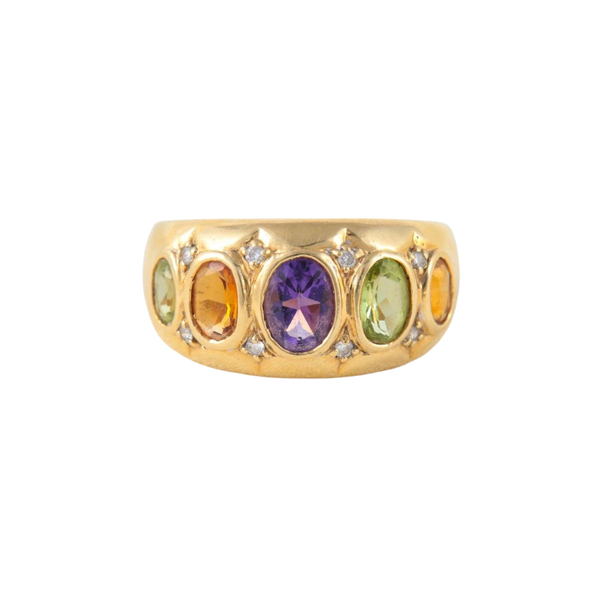 Bague Vintage en Or, Diamants et Pierres Fines - Castafiore