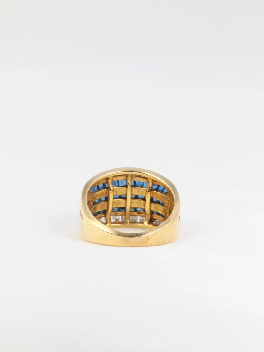 Bague vintage en or, saphirs et diamants - Castafiore
