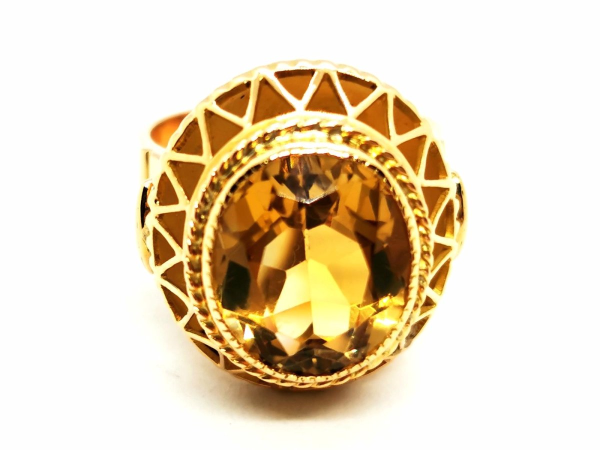 Bague Vintage Or jaune Citrine - Castafiore