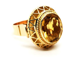 Bague Vintage Or jaune Citrine - Castafiore