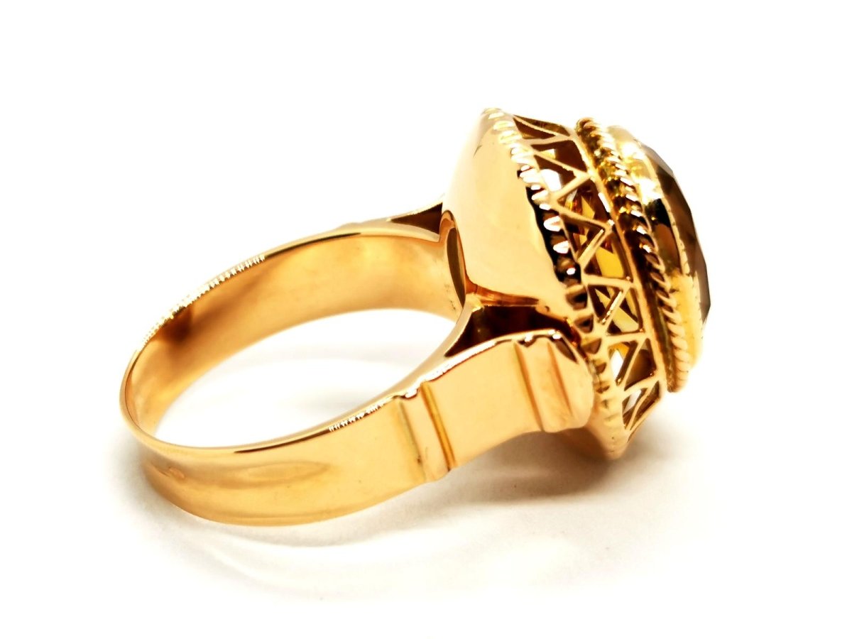 Bague Vintage Or jaune Citrine - Castafiore