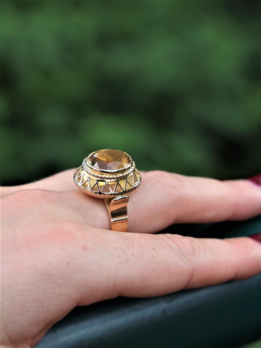 Bague Vintage Or jaune Citrine - Castafiore
