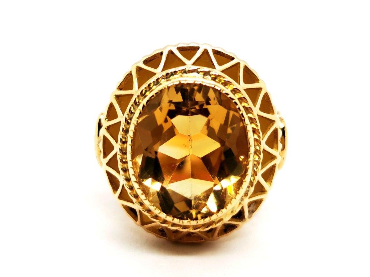 Bague Vintage Or jaune Citrine - Castafiore