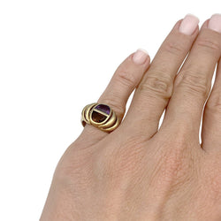 Bague vintage or jaune, citrine, améthyste - Castafiore