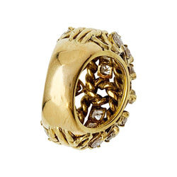 Bague vintage or jaune, diamants - Castafiore