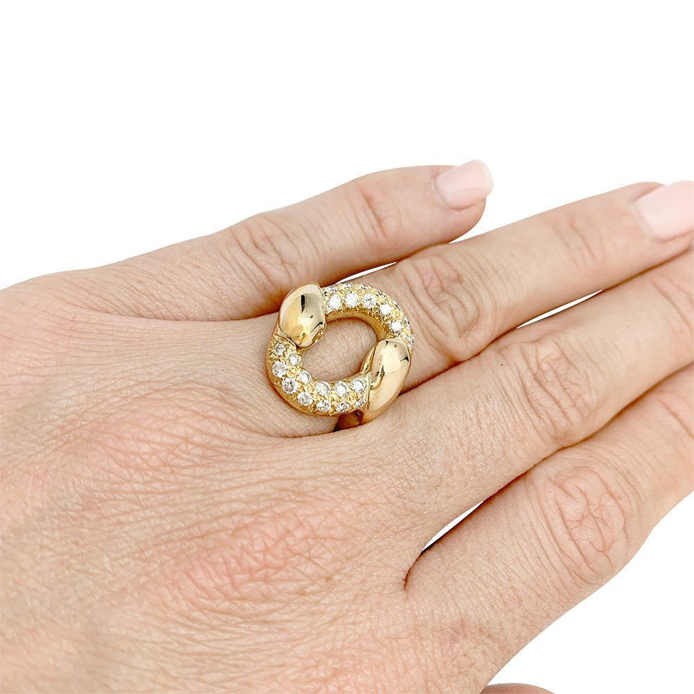 Bague vintage or jaune et diamants - Castafiore