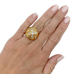 Bague vintage or jaune et diamants - Castafiore