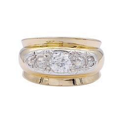 Bague vintage or jaune et diamants. - Castafiore