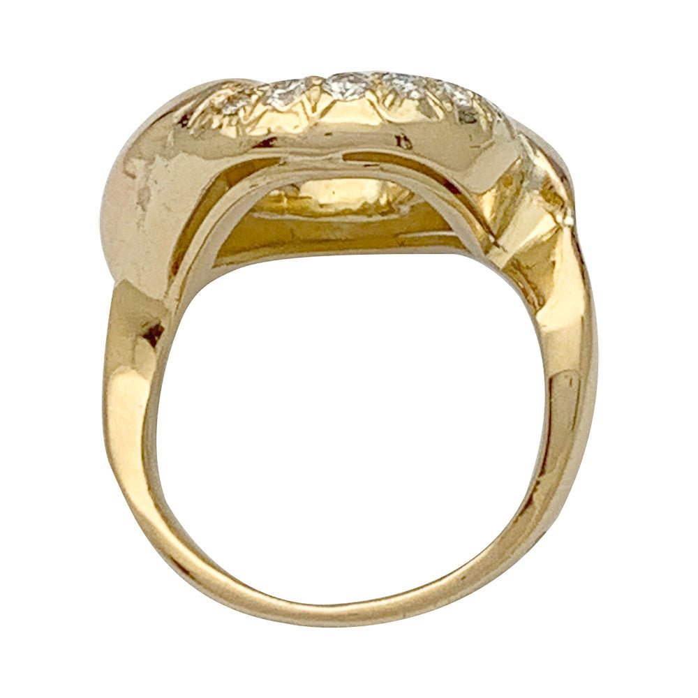 Bague vintage or jaune et diamants - Castafiore