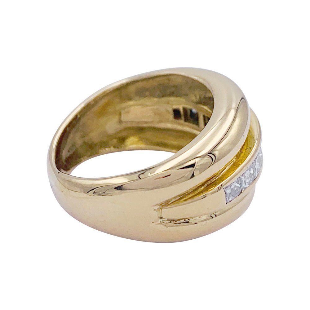 Bague vintage or jaune et diamants - Castafiore