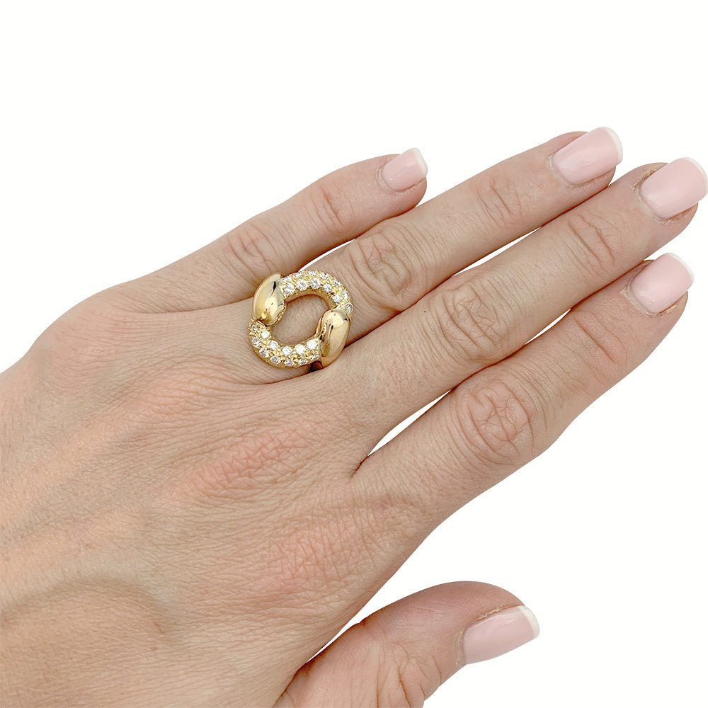 Bague vintage or jaune et diamants - Castafiore