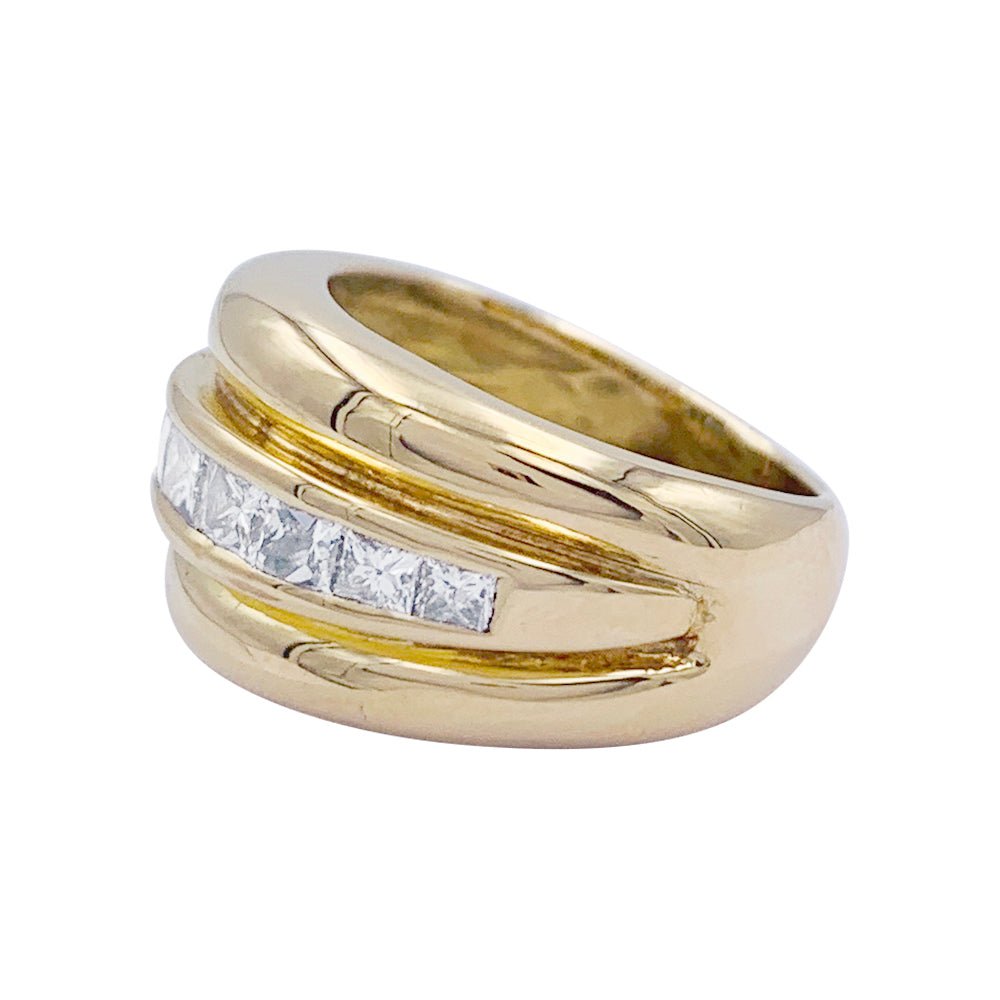 Bague vintage or jaune et diamants - Castafiore