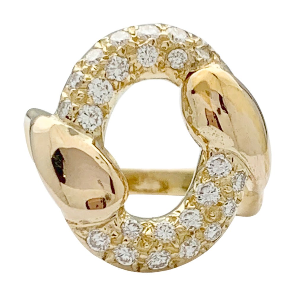 Bague vintage or jaune et diamants - Castafiore