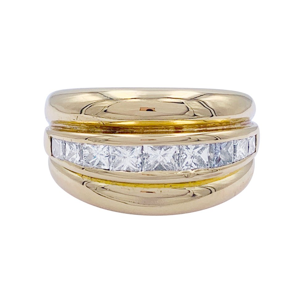 Bague vintage or jaune et diamants - Castafiore