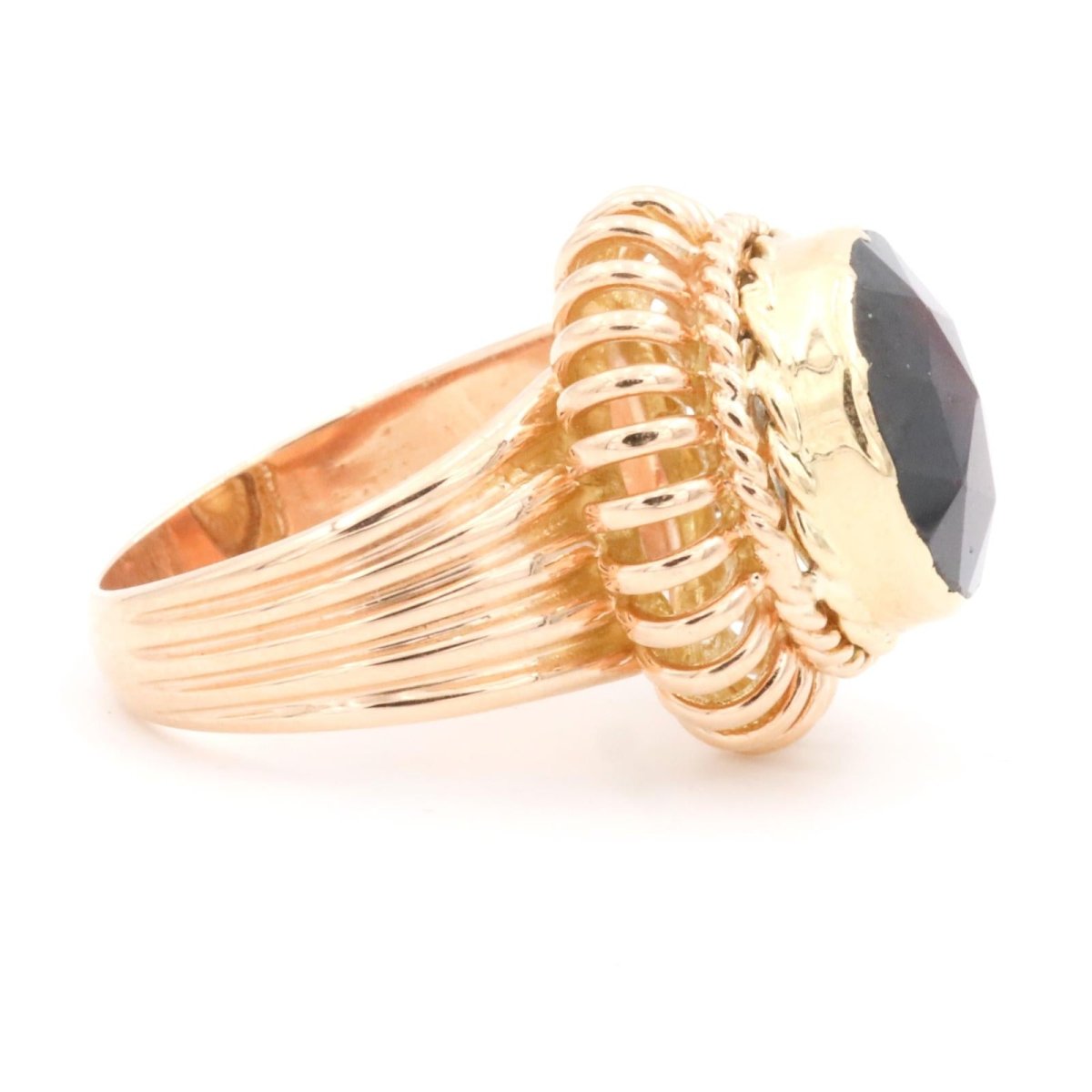 Bague Vintage Or jaune Grenat - Castafiore