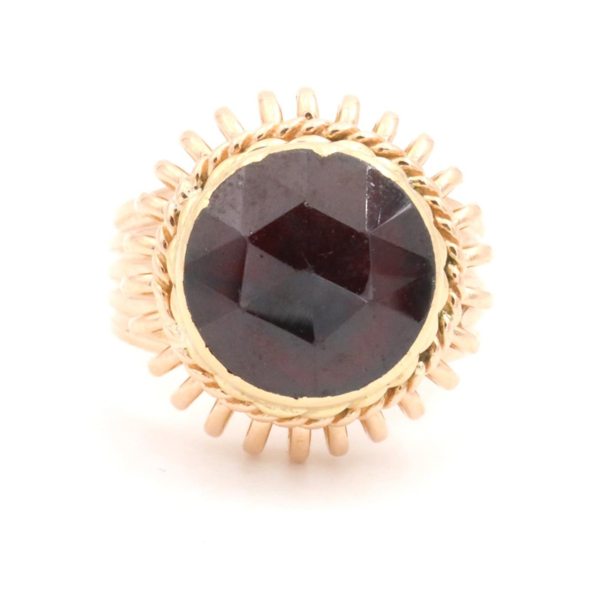 Bague Vintage Or jaune Grenat - Castafiore
