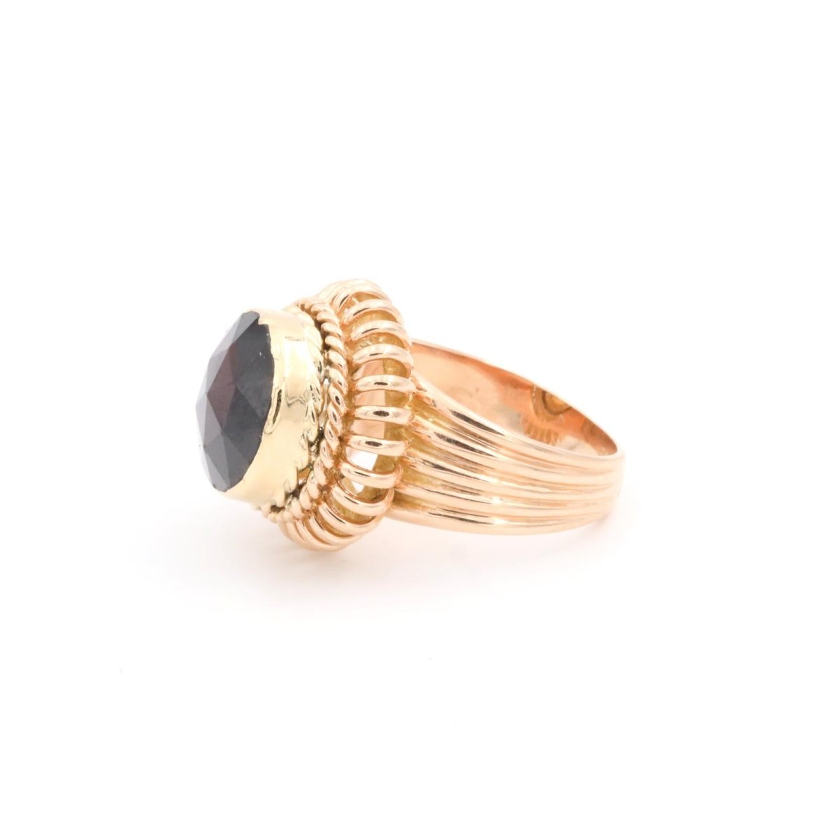Bague Vintage Or jaune Grenat - Castafiore